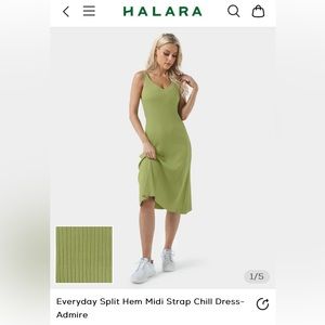 Halara split hem midi strap dress
